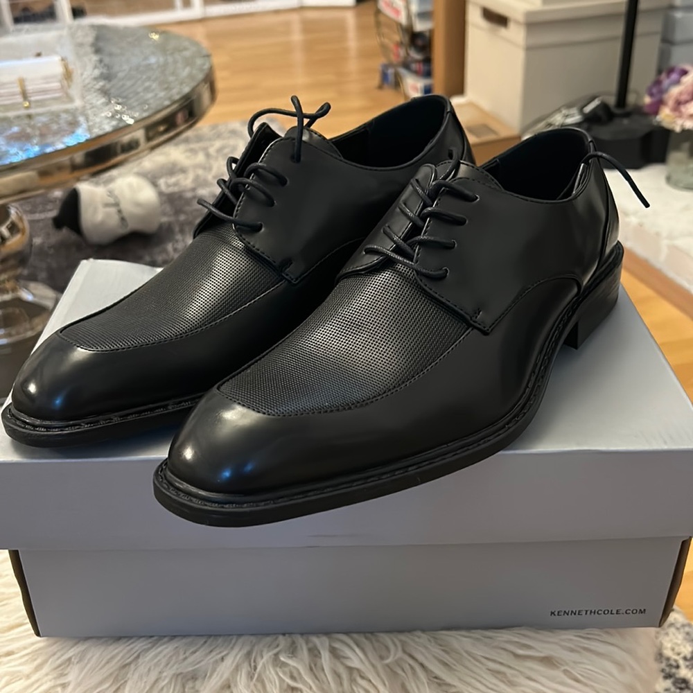 Unlisted a Kenneth Cole production black Piano lace up men dress shoes 9.5 - Picture 4 of 7